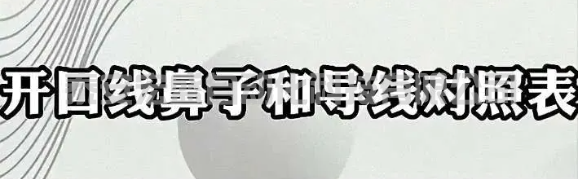 開口線鼻子和導(dǎo)線對照表