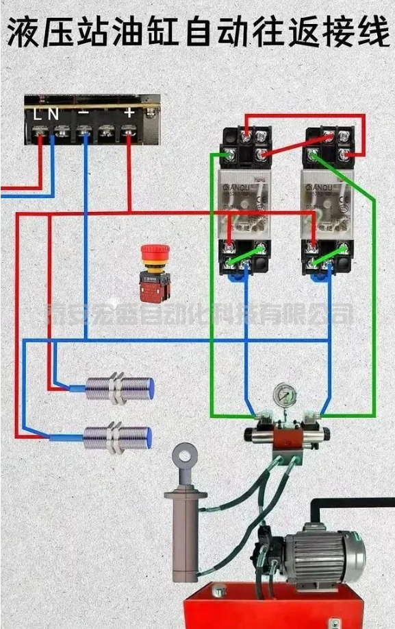 液壓站自動(dòng)往返接線